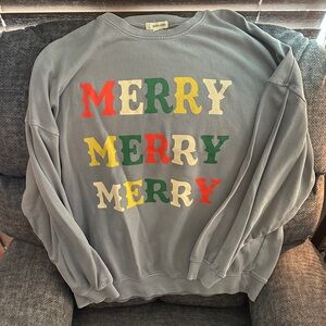 Gray Merry Graphic Sweater